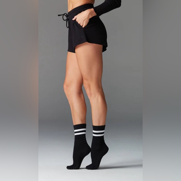 TAVI LOUNGE WAFFLE SHORTS BLACK NWT - Picture 4 of 9